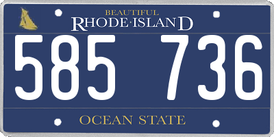 RI license plate 585736