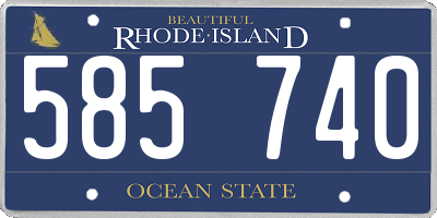 RI license plate 585740