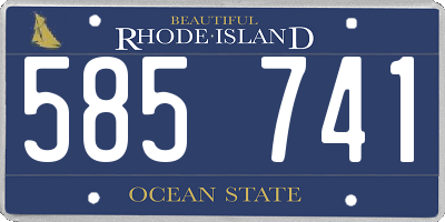RI license plate 585741