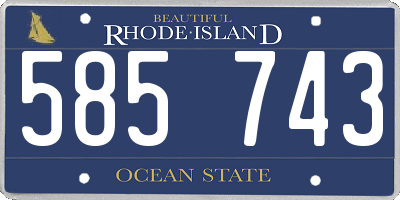 RI license plate 585743