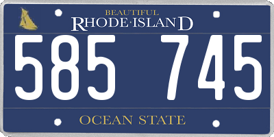 RI license plate 585745