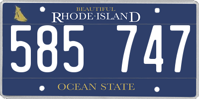 RI license plate 585747