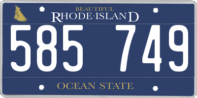 RI license plate 585749