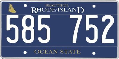 RI license plate 585752