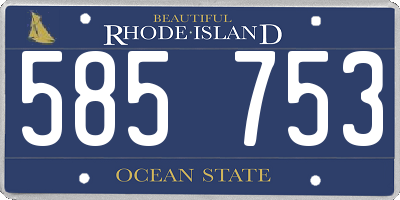 RI license plate 585753