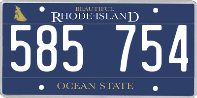 RI license plate 585754