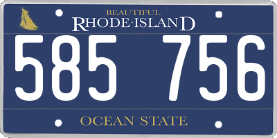 RI license plate 585756