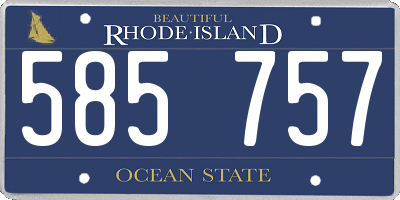 RI license plate 585757