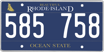 RI license plate 585758