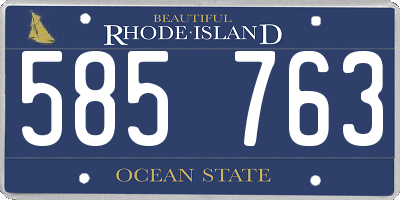 RI license plate 585763
