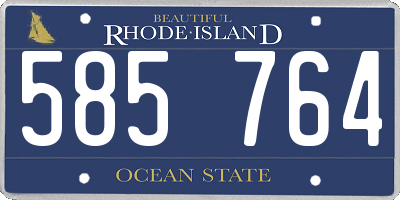 RI license plate 585764