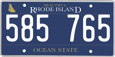 RI license plate 585765