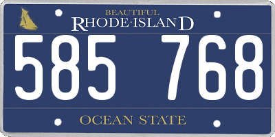 RI license plate 585768