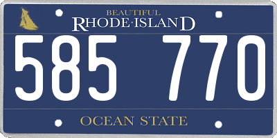 RI license plate 585770