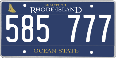RI license plate 585777