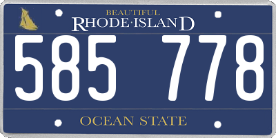 RI license plate 585778