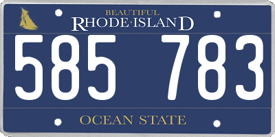 RI license plate 585783