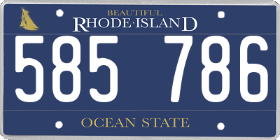 RI license plate 585786