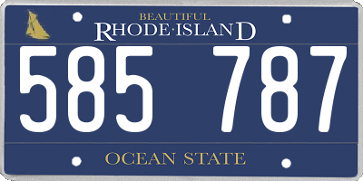 RI license plate 585787