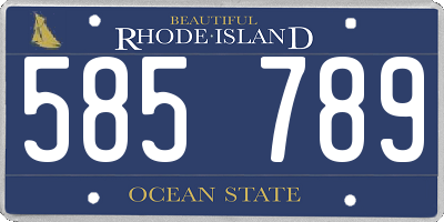 RI license plate 585789