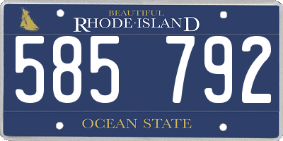 RI license plate 585792