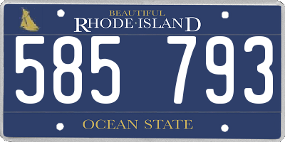 RI license plate 585793