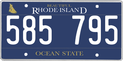 RI license plate 585795