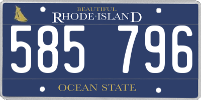 RI license plate 585796