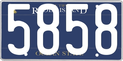 RI license plate 5858