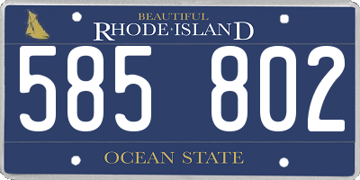 RI license plate 585802