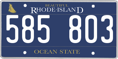 RI license plate 585803