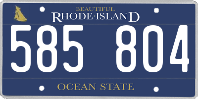 RI license plate 585804