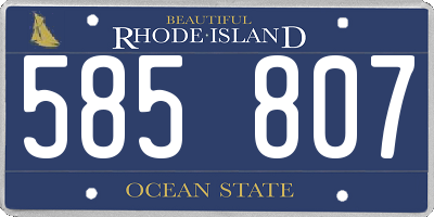 RI license plate 585807