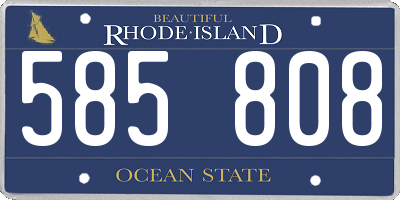 RI license plate 585808