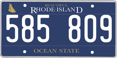 RI license plate 585809
