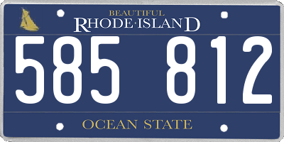 RI license plate 585812