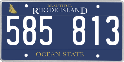 RI license plate 585813