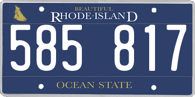 RI license plate 585817