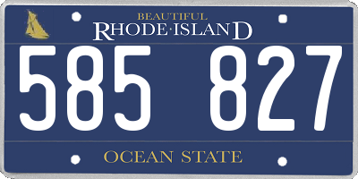 RI license plate 585827