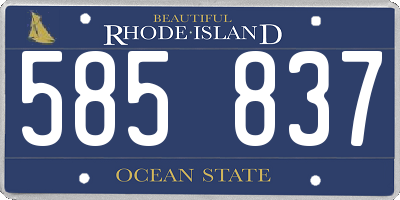 RI license plate 585837