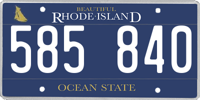 RI license plate 585840