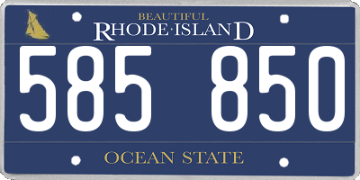 RI license plate 585850
