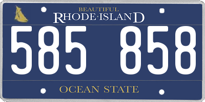 RI license plate 585858
