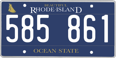 RI license plate 585861