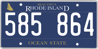 RI license plate 585864