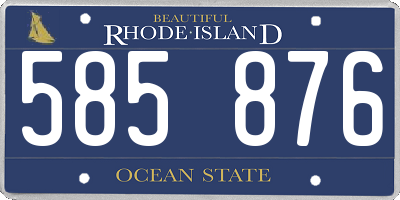 RI license plate 585876