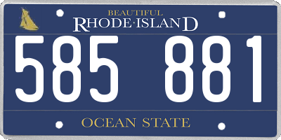 RI license plate 585881