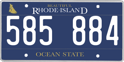 RI license plate 585884