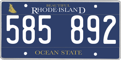 RI license plate 585892