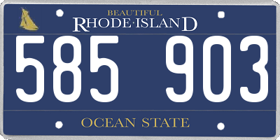 RI license plate 585903